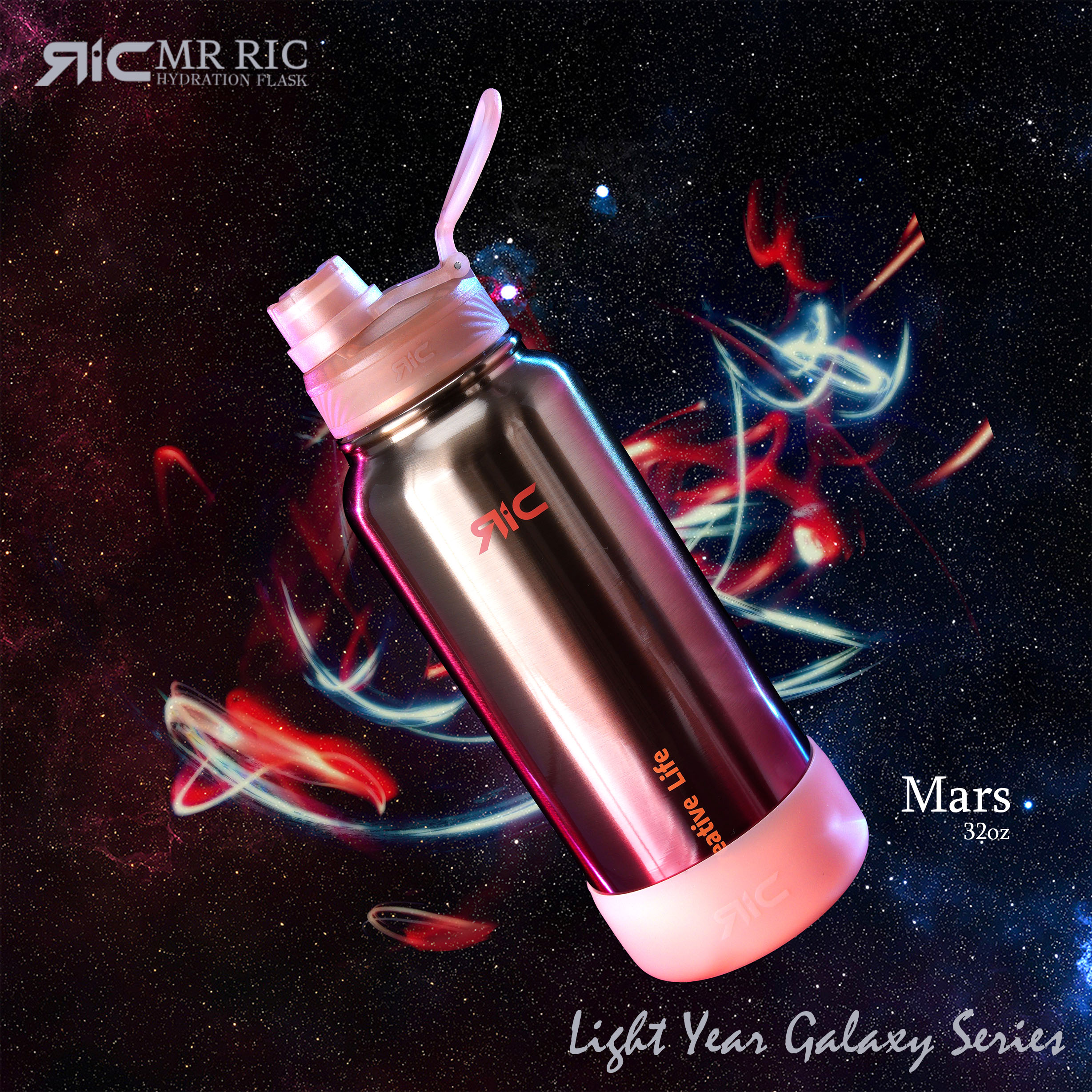 Mr Ric Metallic Hydration Flask with Boot Insulated Vacuum Water Bottle ...