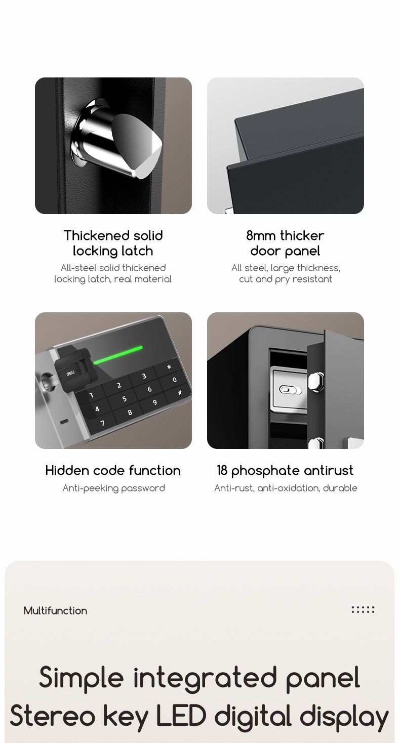 GMshop Safe Home Mini Safety Box Into The Wall Electronic Password Safe Deposit Box Office Coffer Safety Cashier Cash Box Local Manufacturer Warranty - View #10