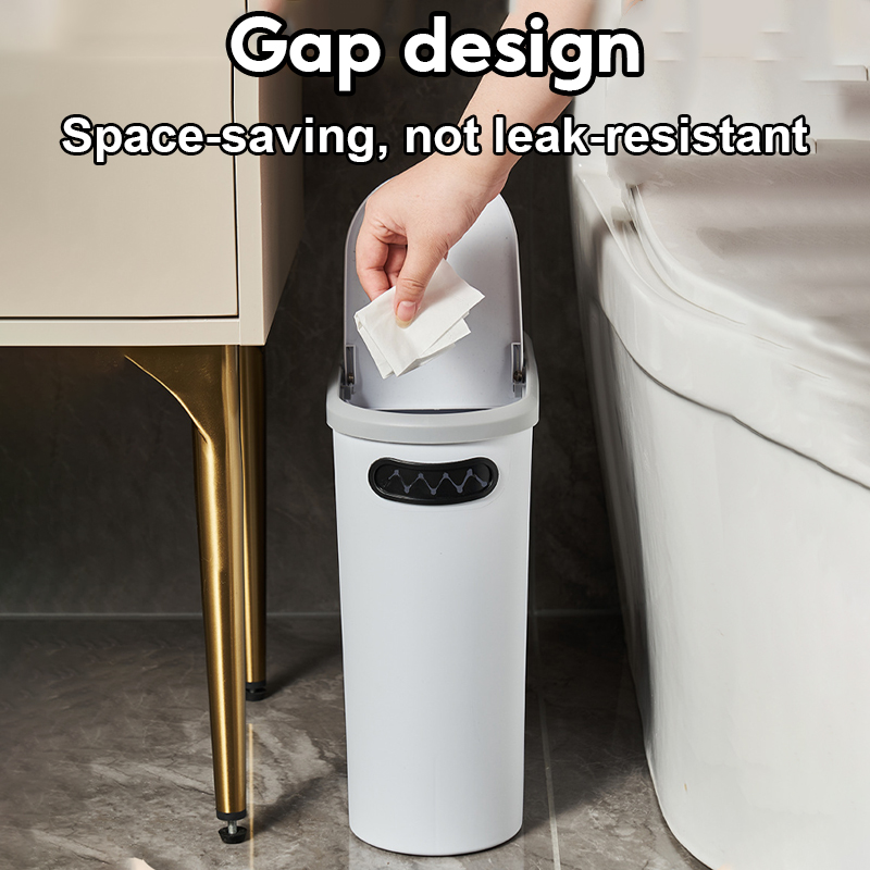 Talmf 10L Narrow Trash Bin With Cover Aesthetic Trash Can With Handle ...