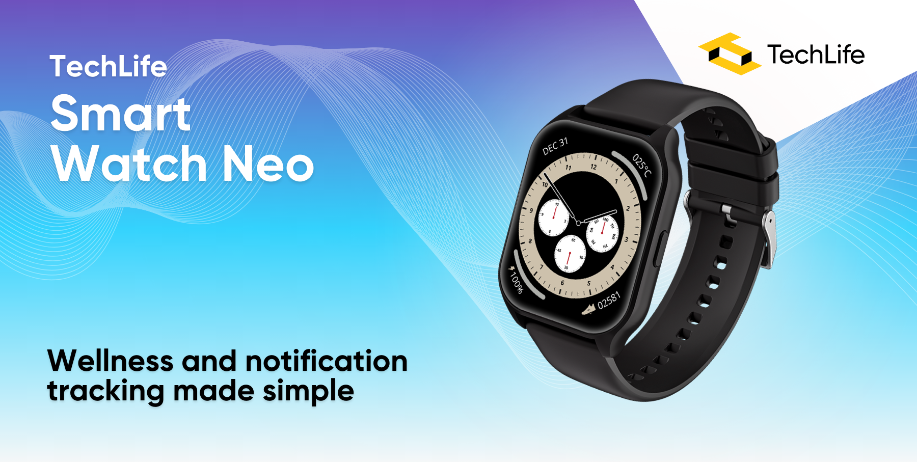 TechLife Smart Watch Neo l Bluetooth Calling Support l Health Tracking ...