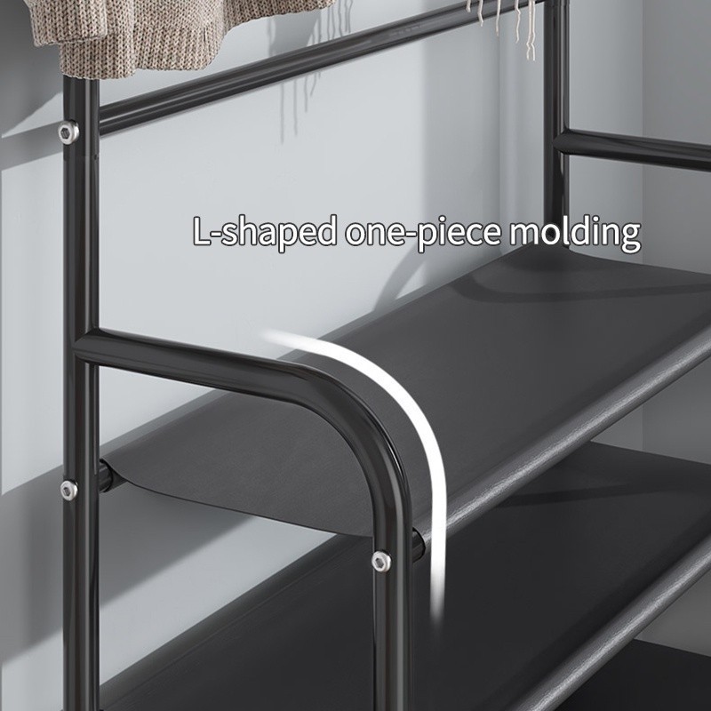 OLA Shoe Hat Rack Stainless Steel Floor Coat Rack Multifunctional Shoe ...
