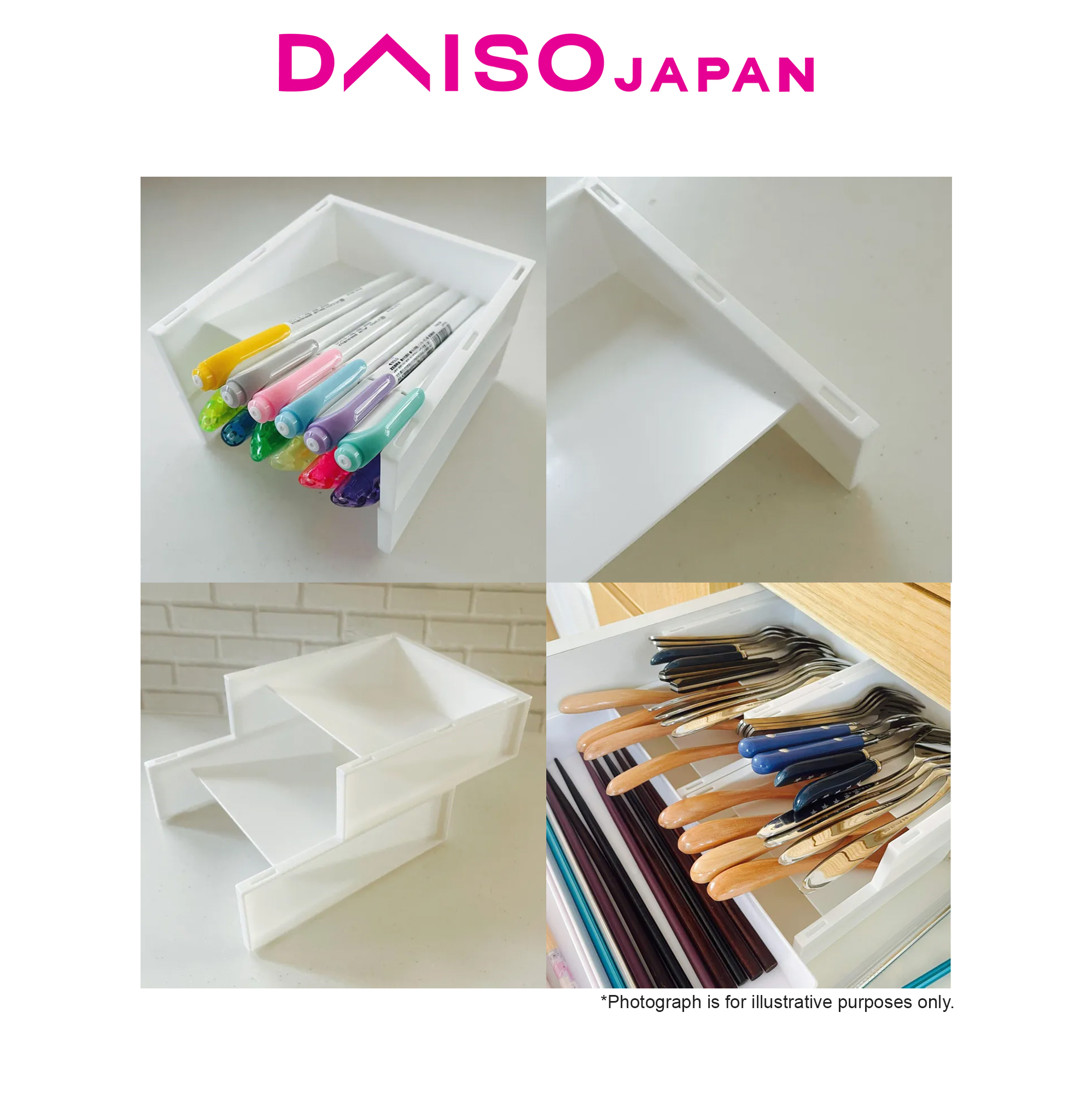 Daiso White Stackable Pen Rack | Shopee Philippines