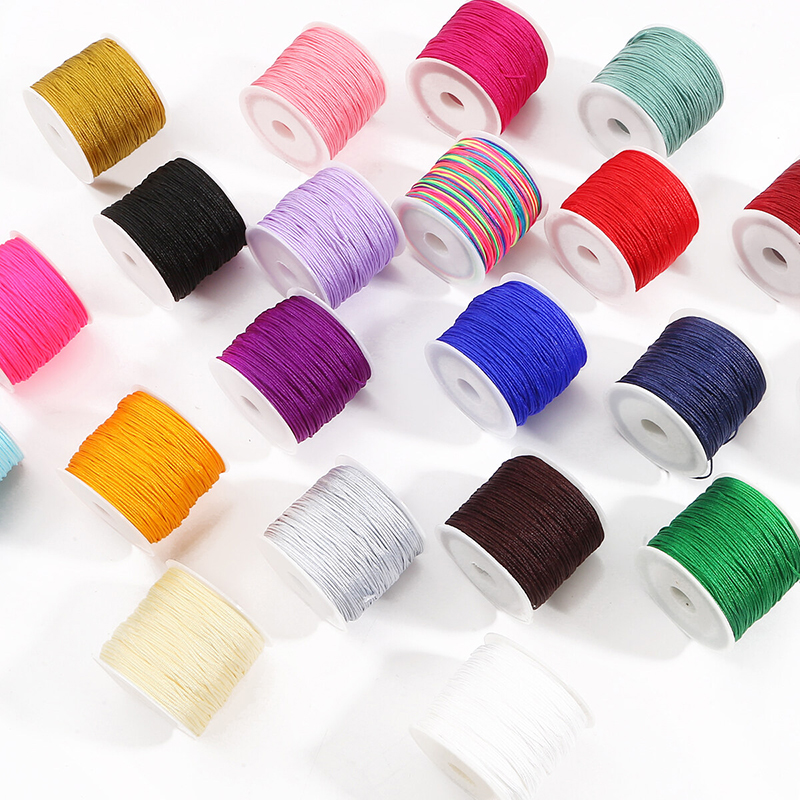 Multicolor Weaving Thread Nylon Beading String 100PCS Bracelet Bead DIY ...