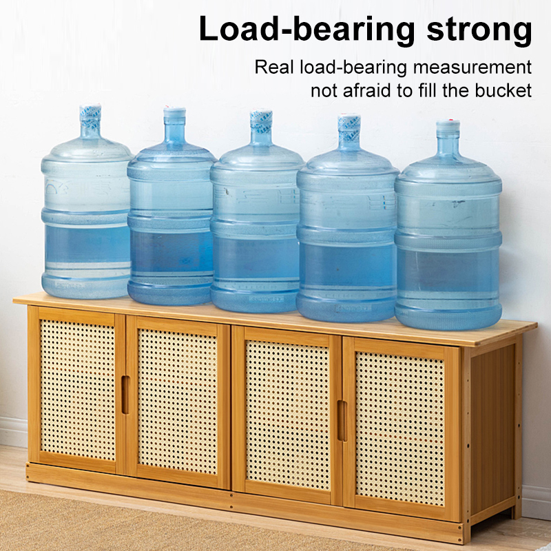 Aesthetic Wood Shoe Rack Entryway Bench TV Stand Rattan Cabinet Team ...