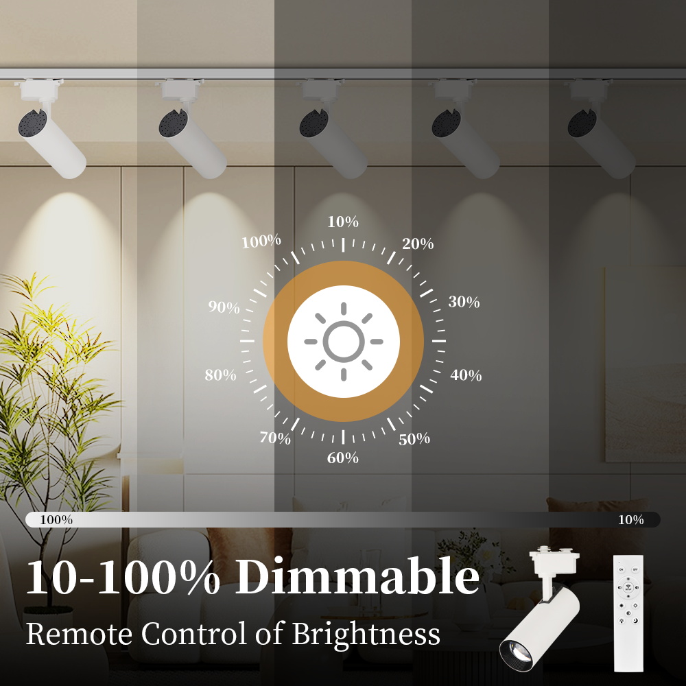 Dimmable Track Light Set with Remote Control Led Rail Lamp 20W ...