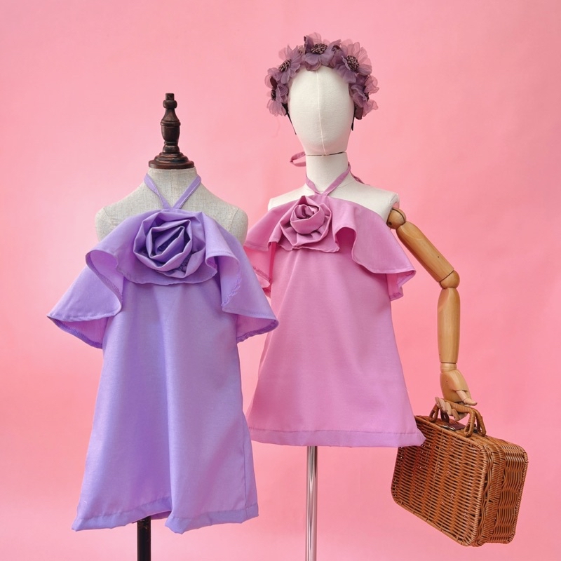 brielle kids dress flower halter neck dress kids summer outfit Shopee