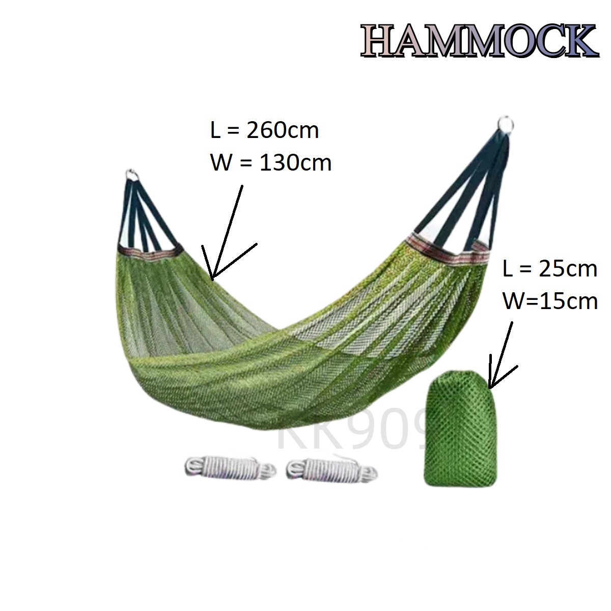 Hammock Duyan with Travel Bag Strong Polyester Mesh Foldable Assorted ...