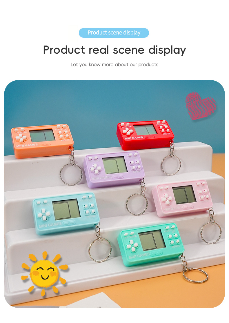 New Mini Macaron Tetris Game Controller Style Keychain Kids Toys ...
