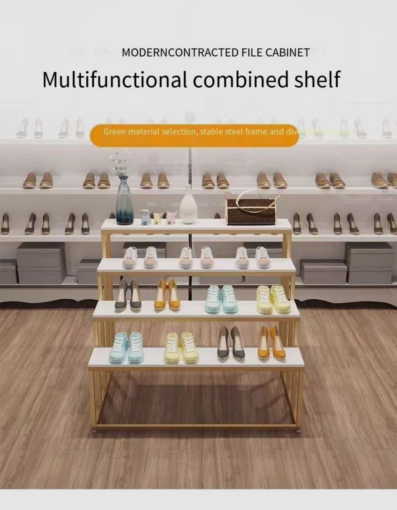 Shopping mall multi-purpose 4-layer shoe store shoe rack, bag display ...