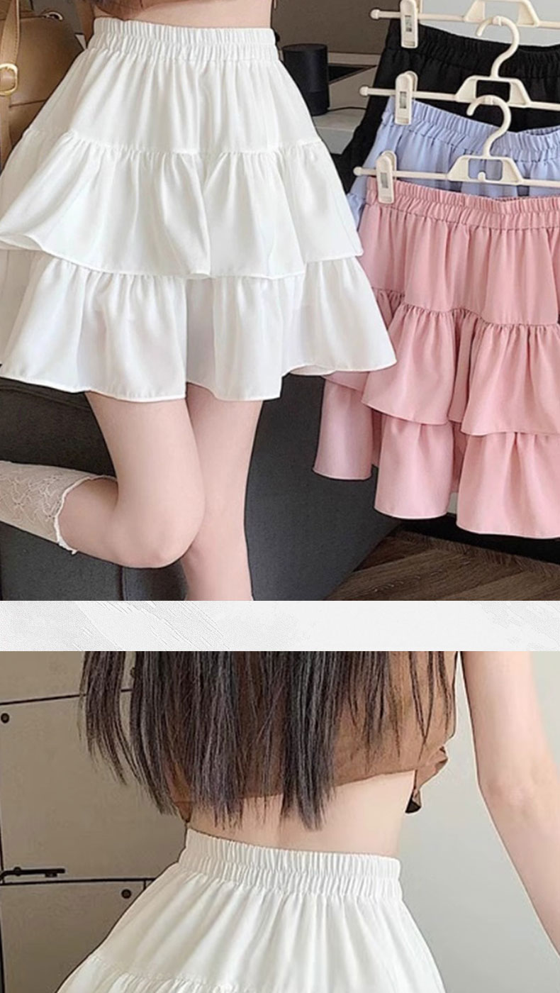 Women Cake Skirt Double Layered Pleated High Waisted Layered Dress ...