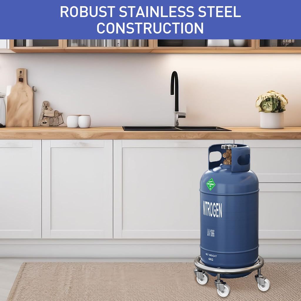 Gasul Stand Moveable Rolling Tray Gas Tank Holder Metal Plant Basin ...