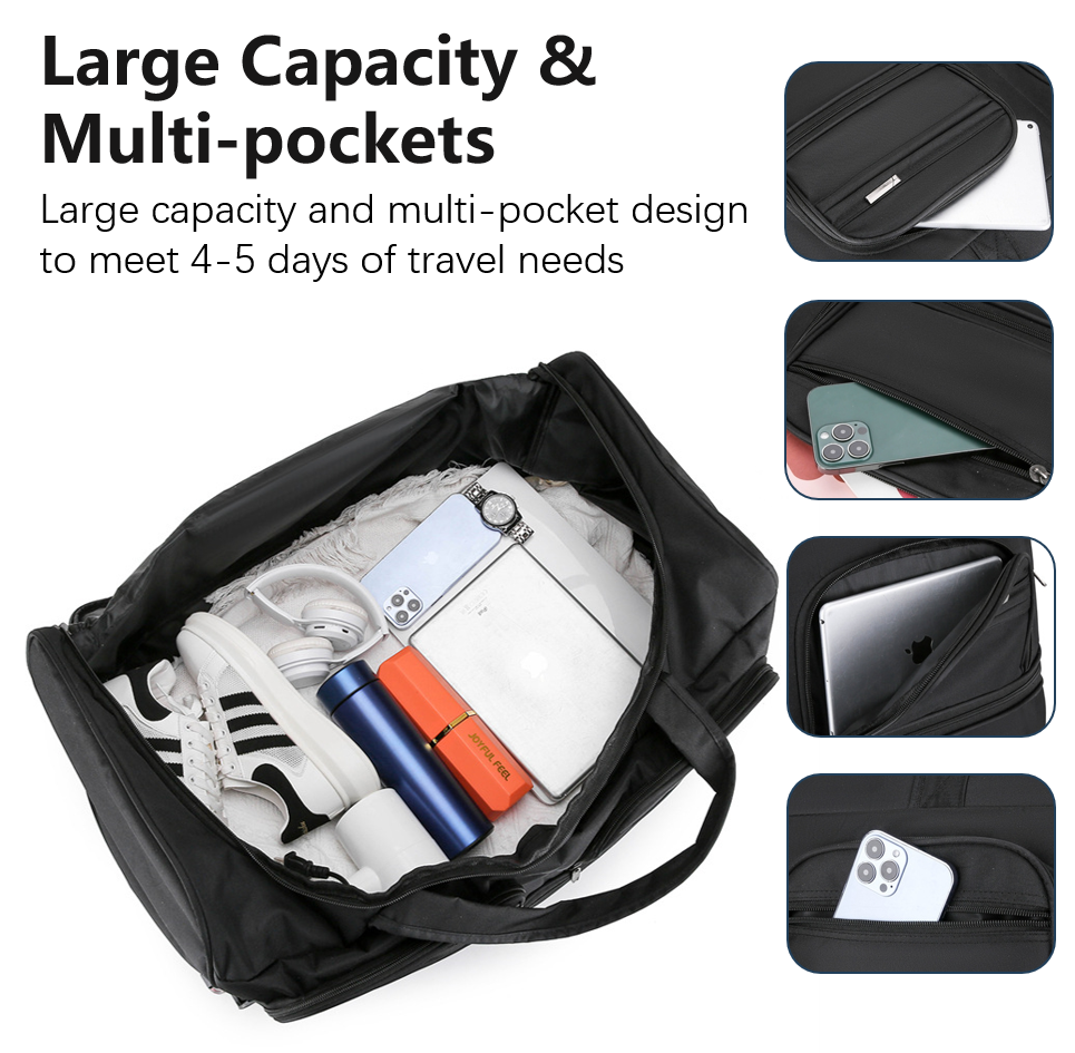 Large Capacity Rolling Duffle Bag with Wheels Trolley Travel bag for ...