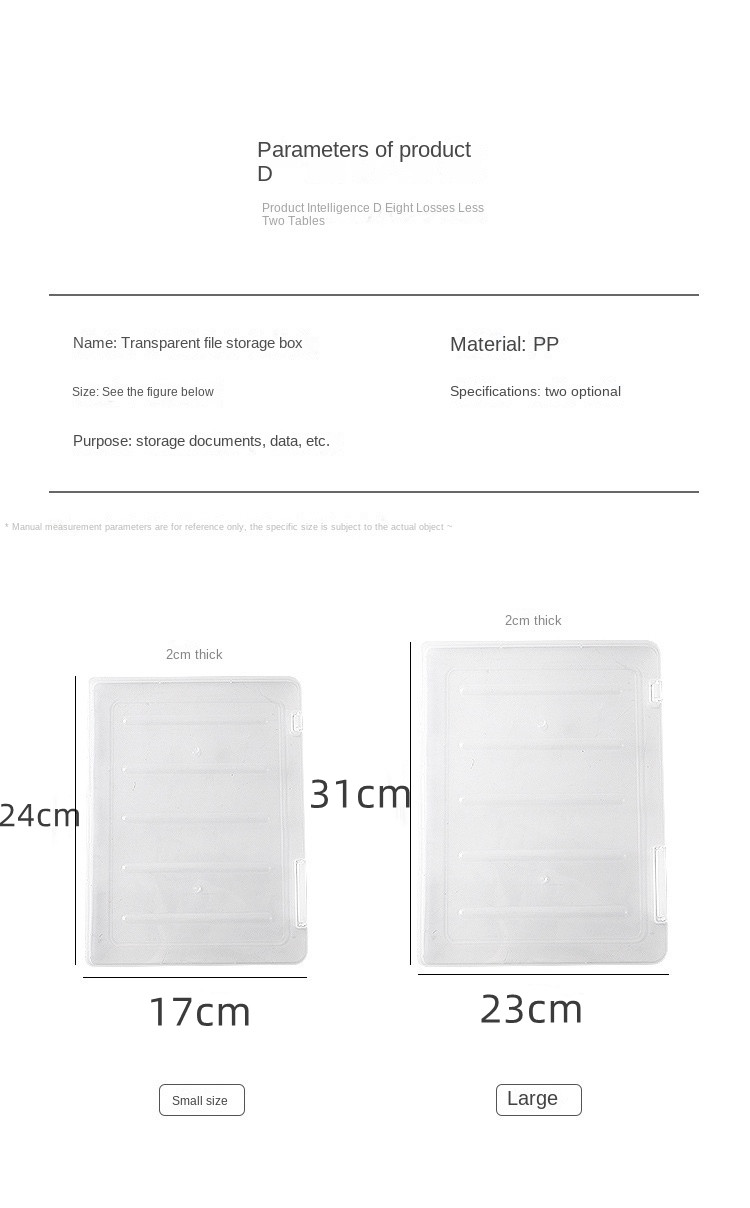 A4/A5 3Pcs Transparent Box Certificate Paper Organizer Document Case ...
