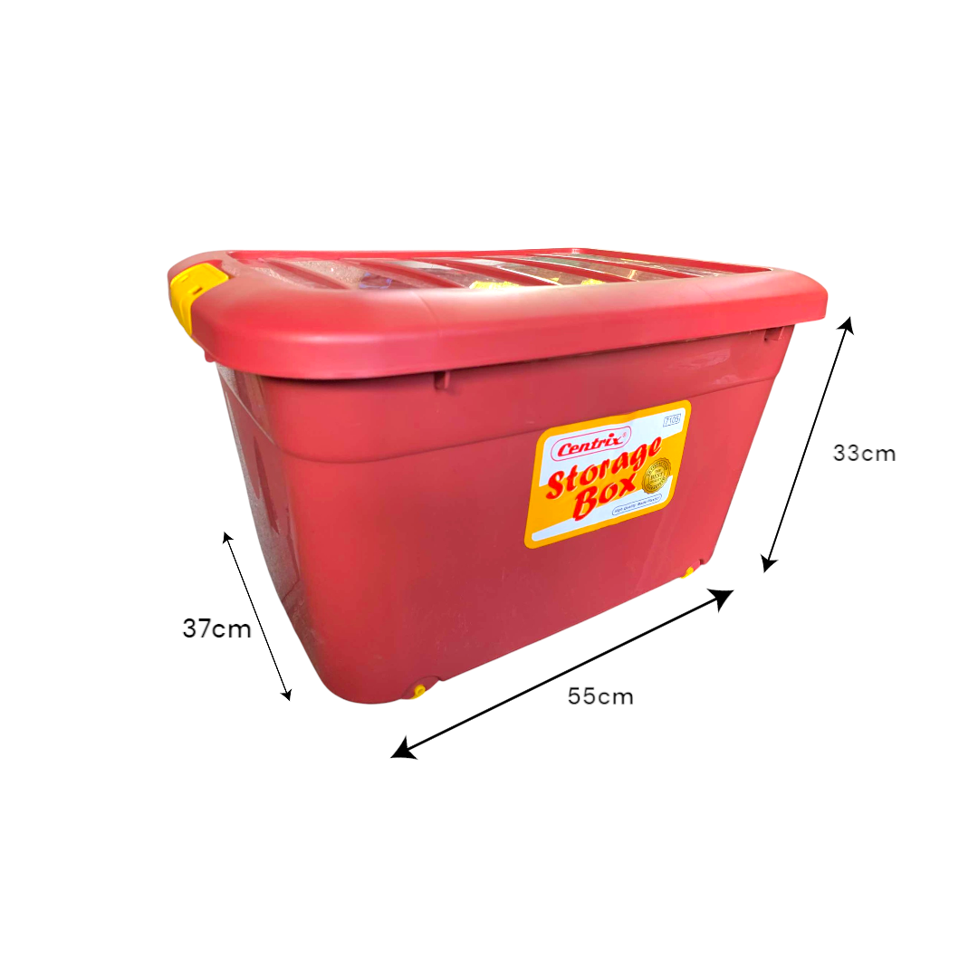 110L CENTRIX STORAGE BOX WITH SIDE CLIP LID COVER AND WHEELS/box ...