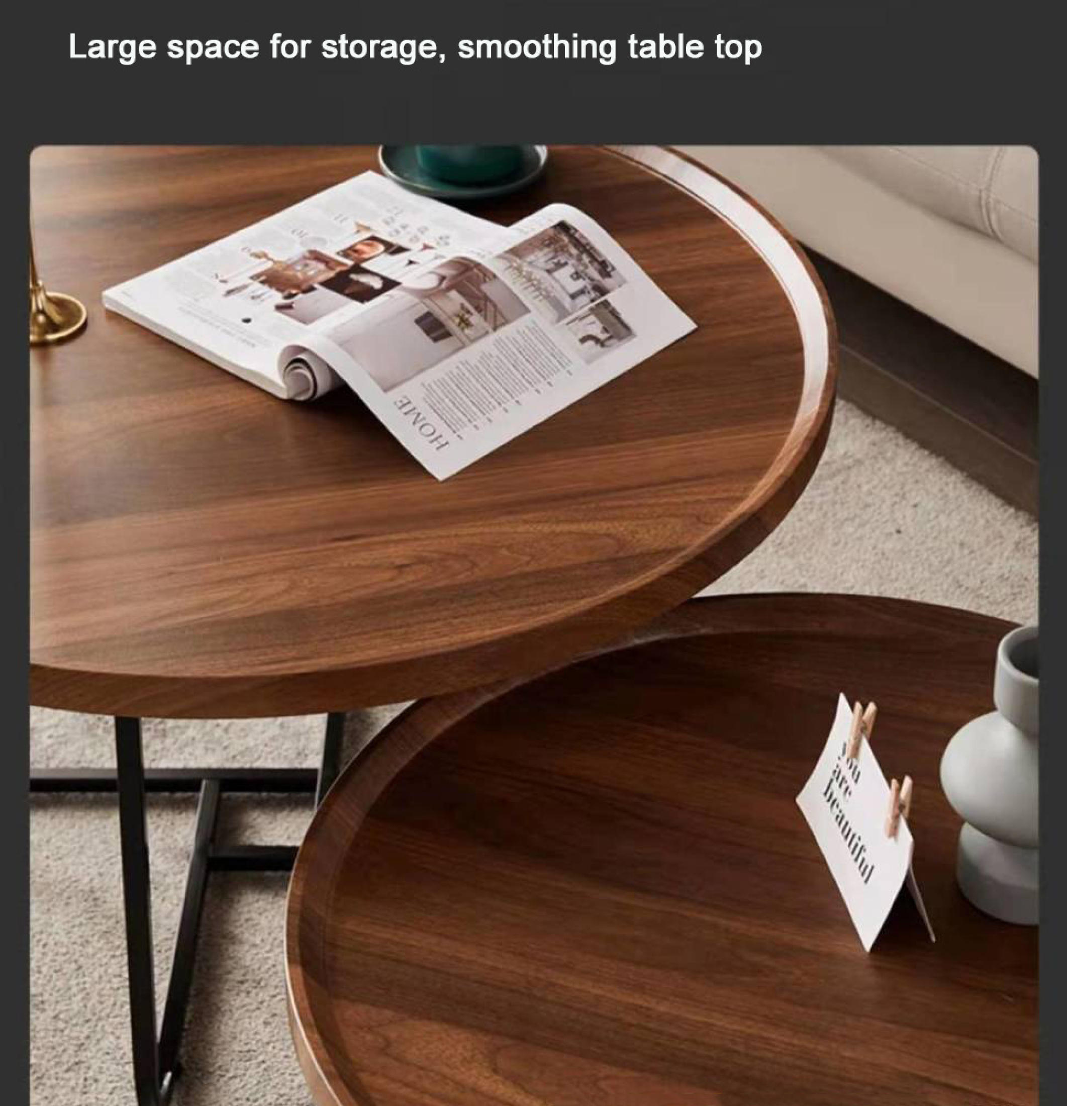 COD Nordic Style Steel Wood Tea Table Creative Small Simple Modern ...