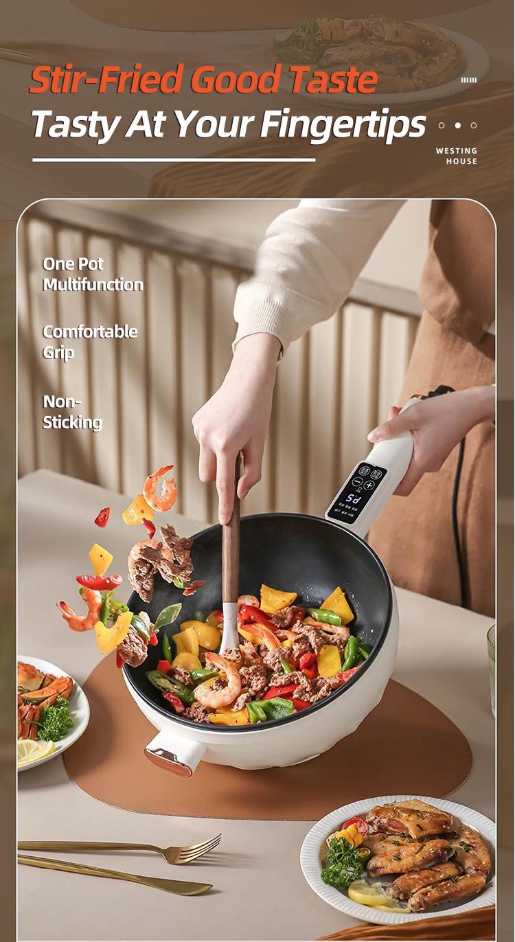 1500W 5.5L Electric Frying Pan All-In-One Cooking Pot Elecrtic Cooker ...