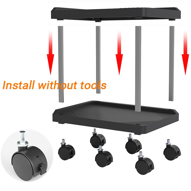 2 Layers CPU Stand Heavy Duty CPU Holder Storage Base Rack Mobile ...