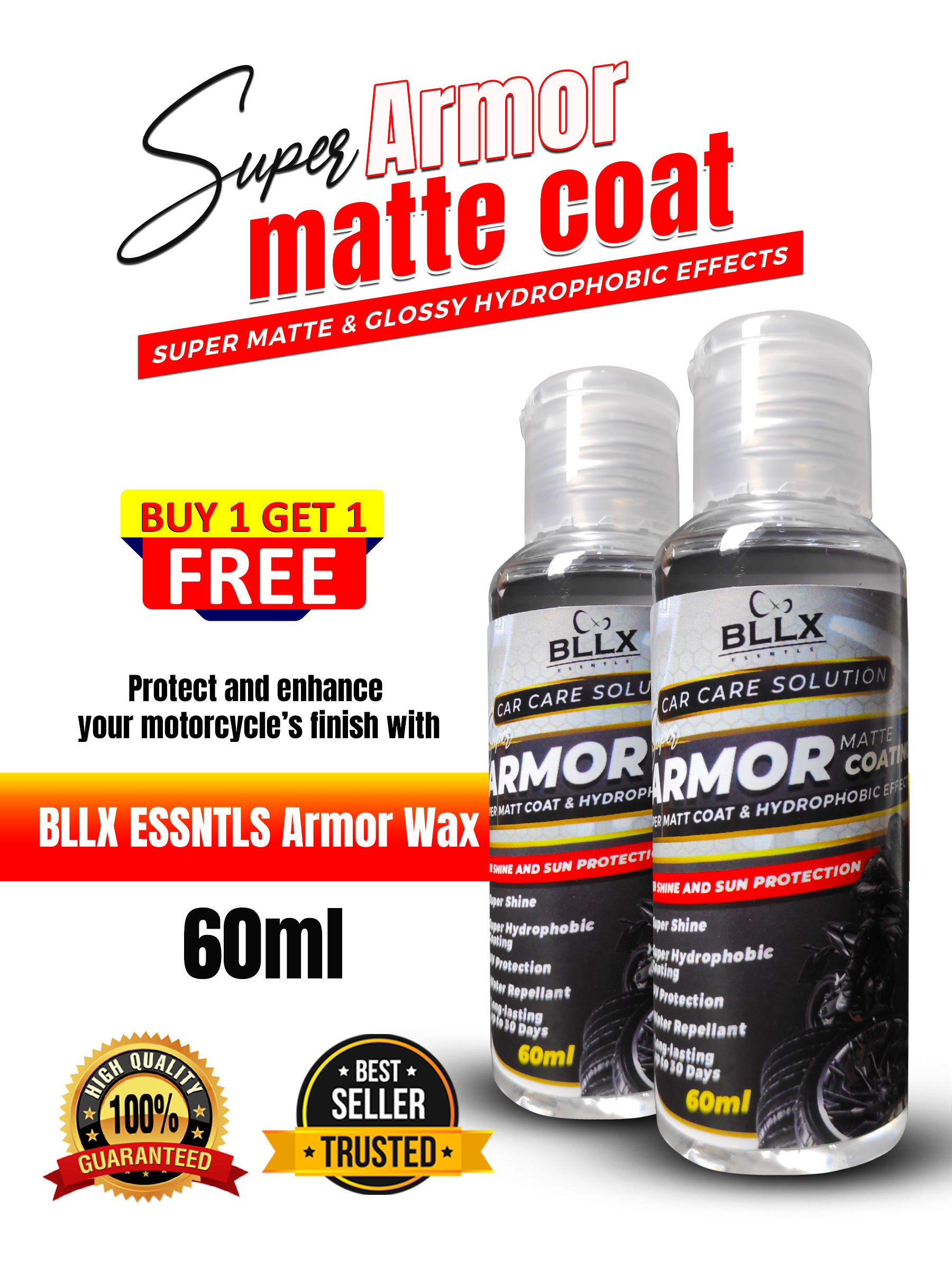 BLLX BUY 1 TAKE 1 ARMOR WAX, MATTE, GLOSSY, WAX, MOTOR, MOTORCYLE, CARS ...