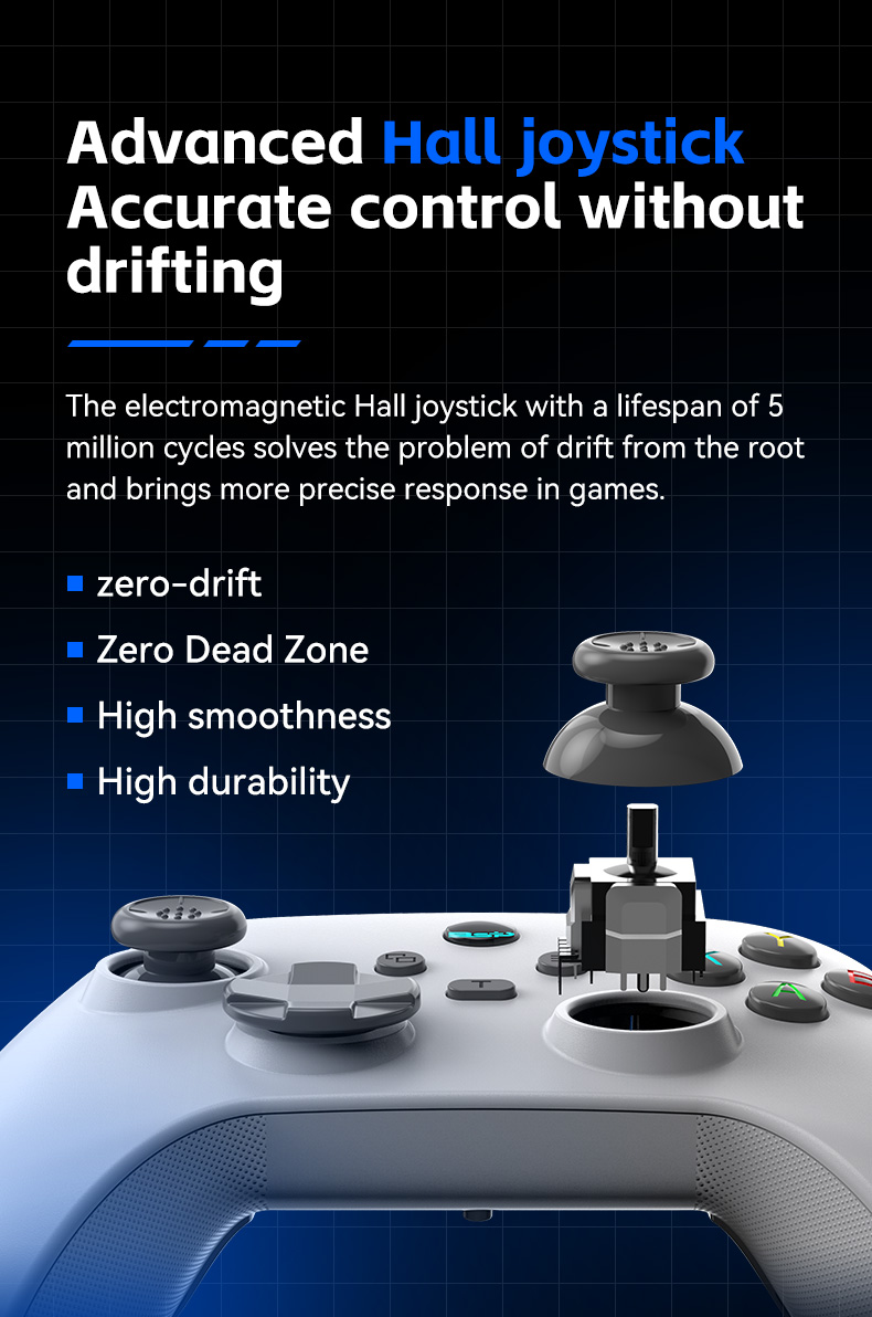 BSP G6 Wireless Game Controller Double Hall 5.3 BT Tri-Mode Gamepad Six ...