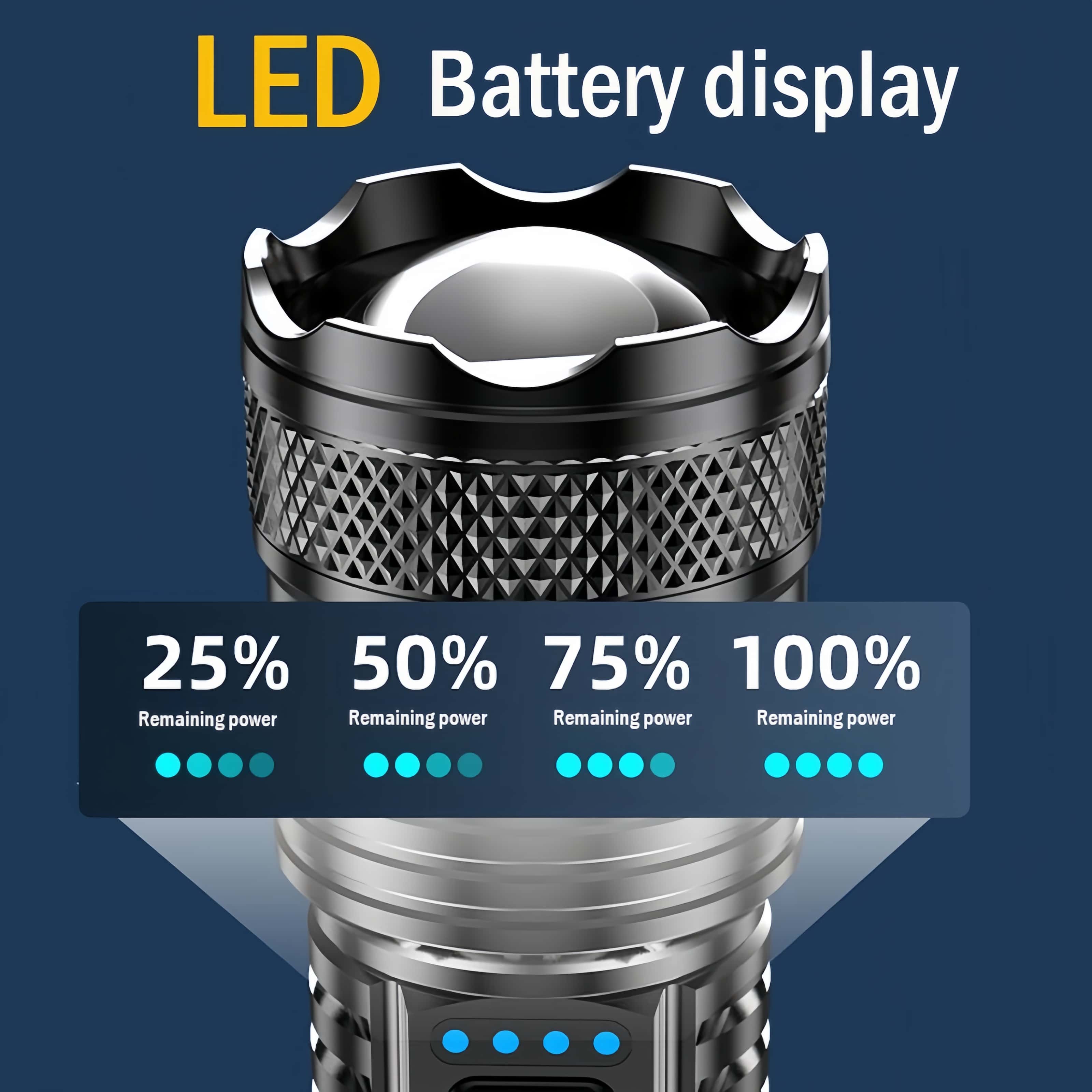 Super Bright Zoom LED Flashlight Rechargeable Waterproof Outdoor Heavy ...