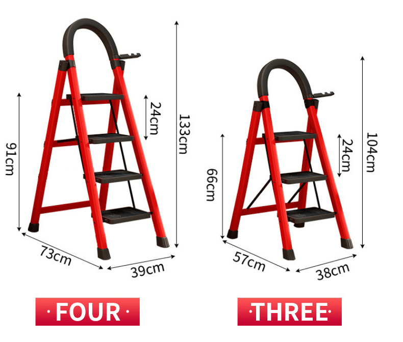 3/4/5/6 Layers Foldable Aluminum Ladder Heavy Duty Household Ladder ...