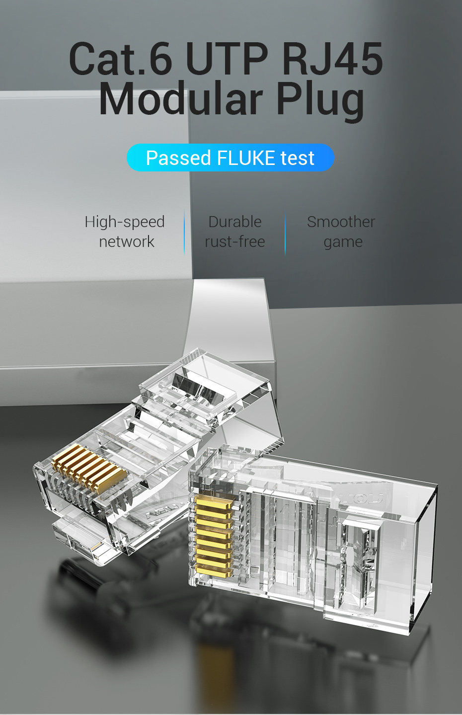 CAT6 Plug RJ45 connector 8P8C modular Ethernet cable header plug ...