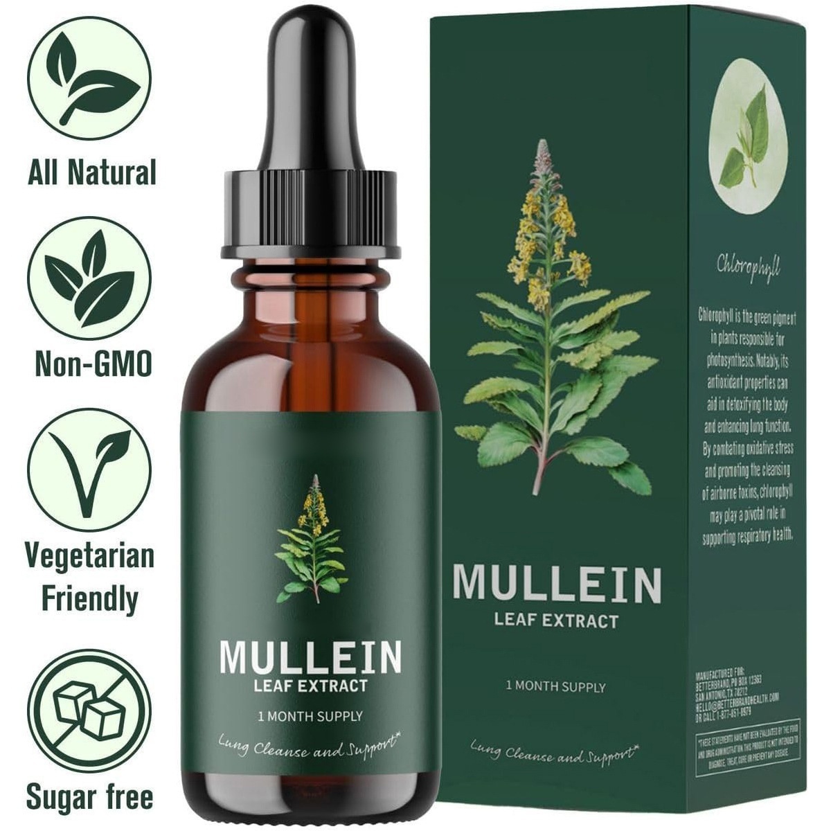 Mullein Leaf Extract Drops Mullein Drops Support Nose Cleanse ...