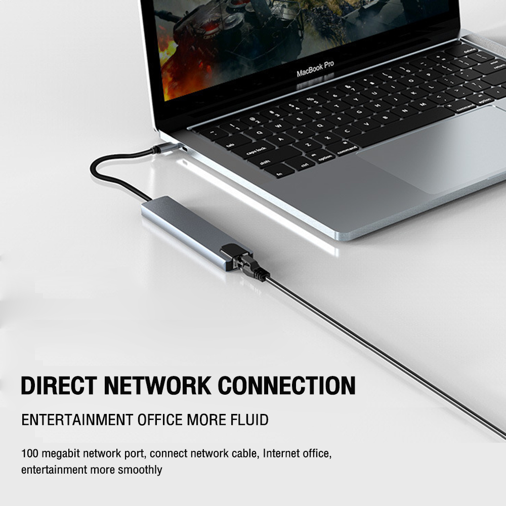 8 In 1 Usb Hub Type C Splitter Multi-Function USB Hub Expansion Dock TF ...