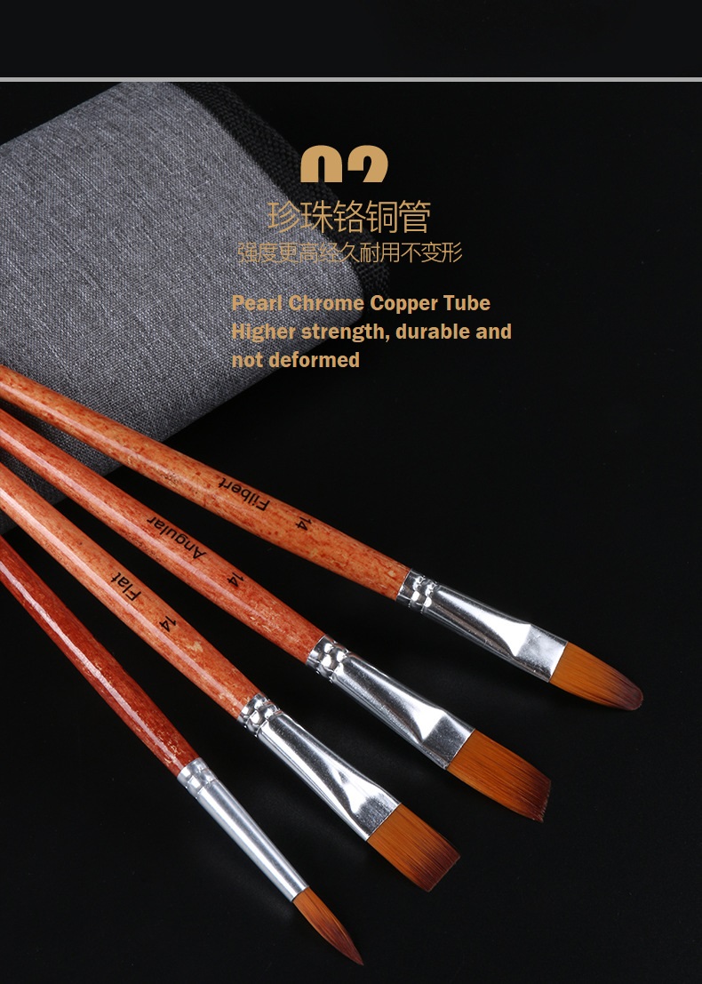 Pinceau à Poils Doux Pour Aquarelle - Manche En Bois, Taille Large BT5 - Neuf Sous Emballage