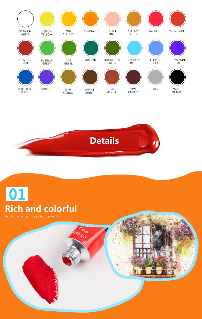 Watercolor Paint Set Small Box Watercolor Paint 12/24 Colors 12ml Wall ...