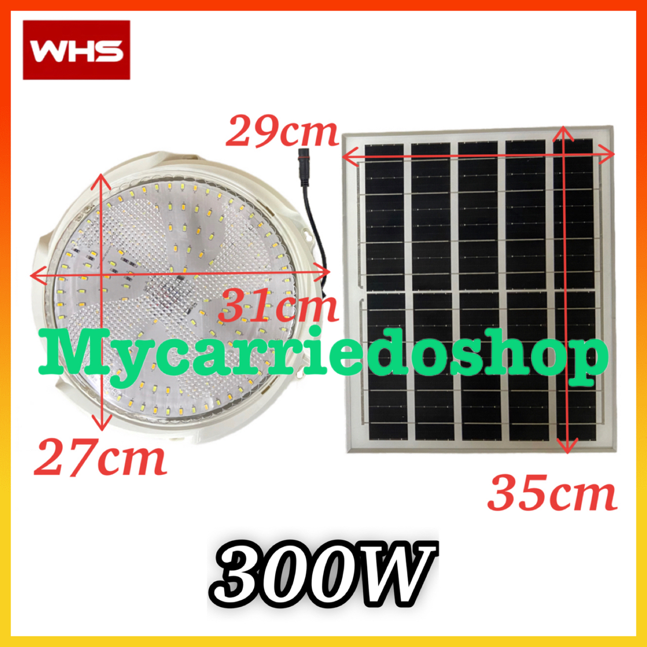 WHS 60W 100W 200W 300W Solar Ceiling Lamp Home Indoor Ceiling Light ...
