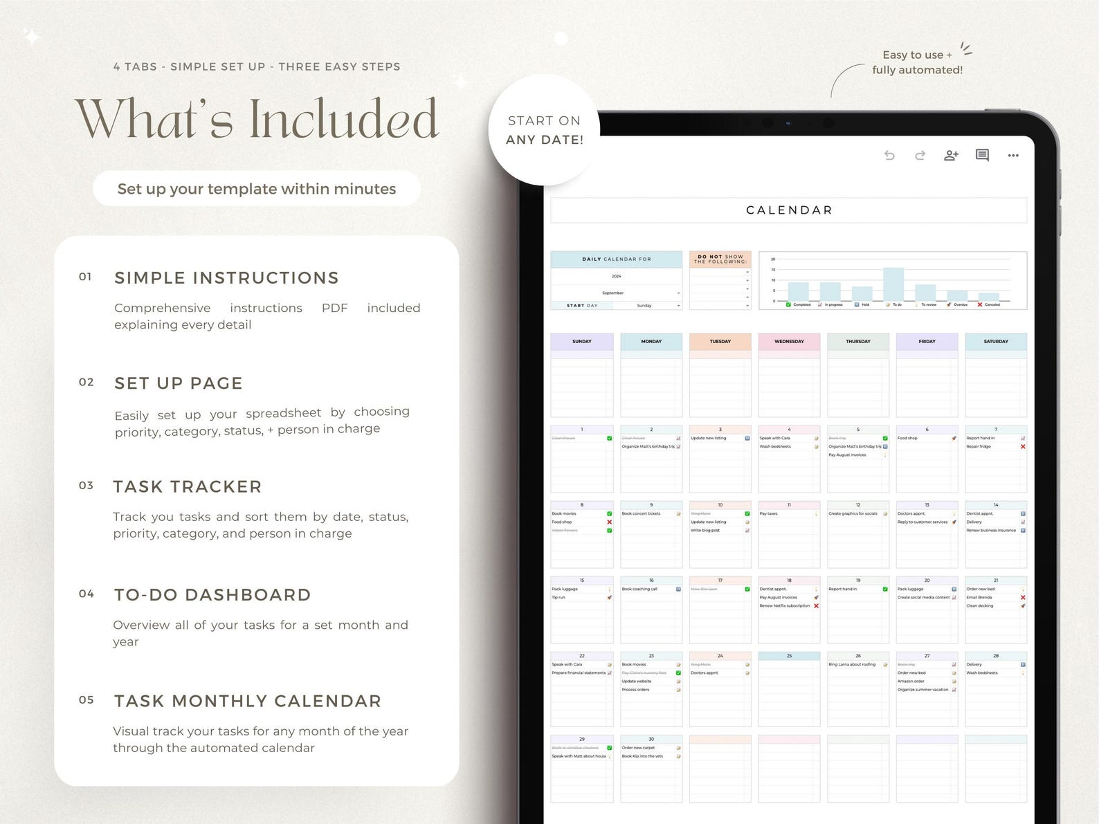 Digital Planner, Task Tracker Google Sheets To Do List Spreadsheet Task ...
