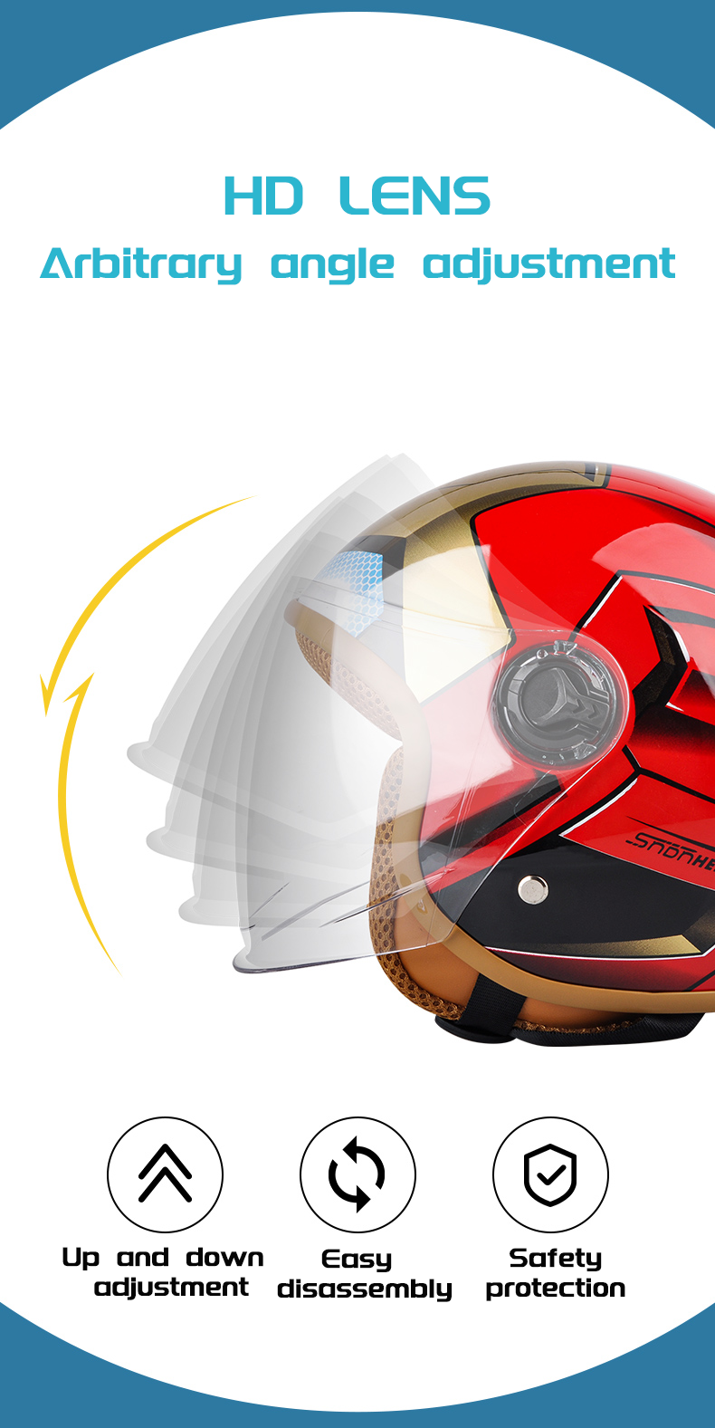 NEVA Kd-40 Helmet For Kids 3 Patterns Motorcycle 4 To 12 Years Old Half ...