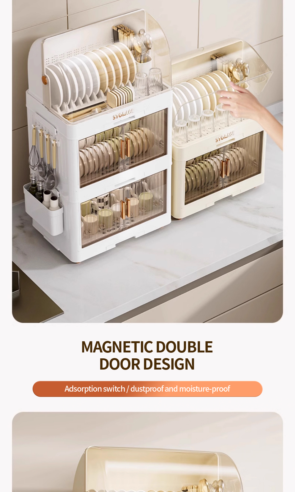 DRG Plastic Dish Cabinet Foldable Dish Drainer Drying Rack Aesthetic ...