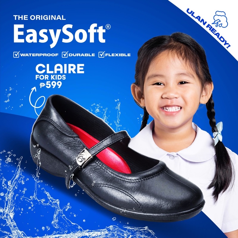 CLAIRE Easysoft Black School shoes for kids and ladies | Shopee Philippines