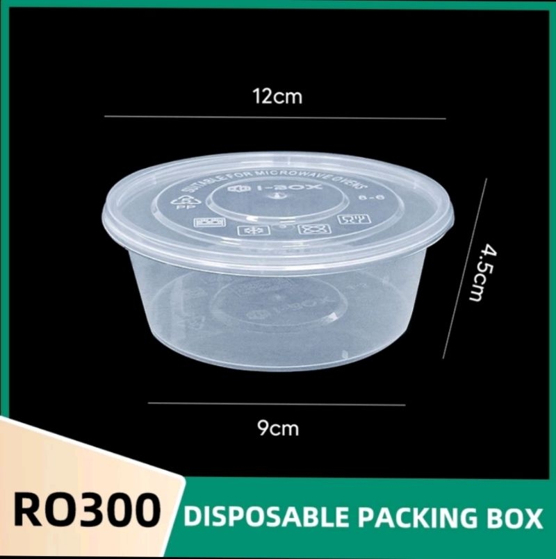 (Clear , Black) RE500 Microwavable Disposable Plastic Food Container ...