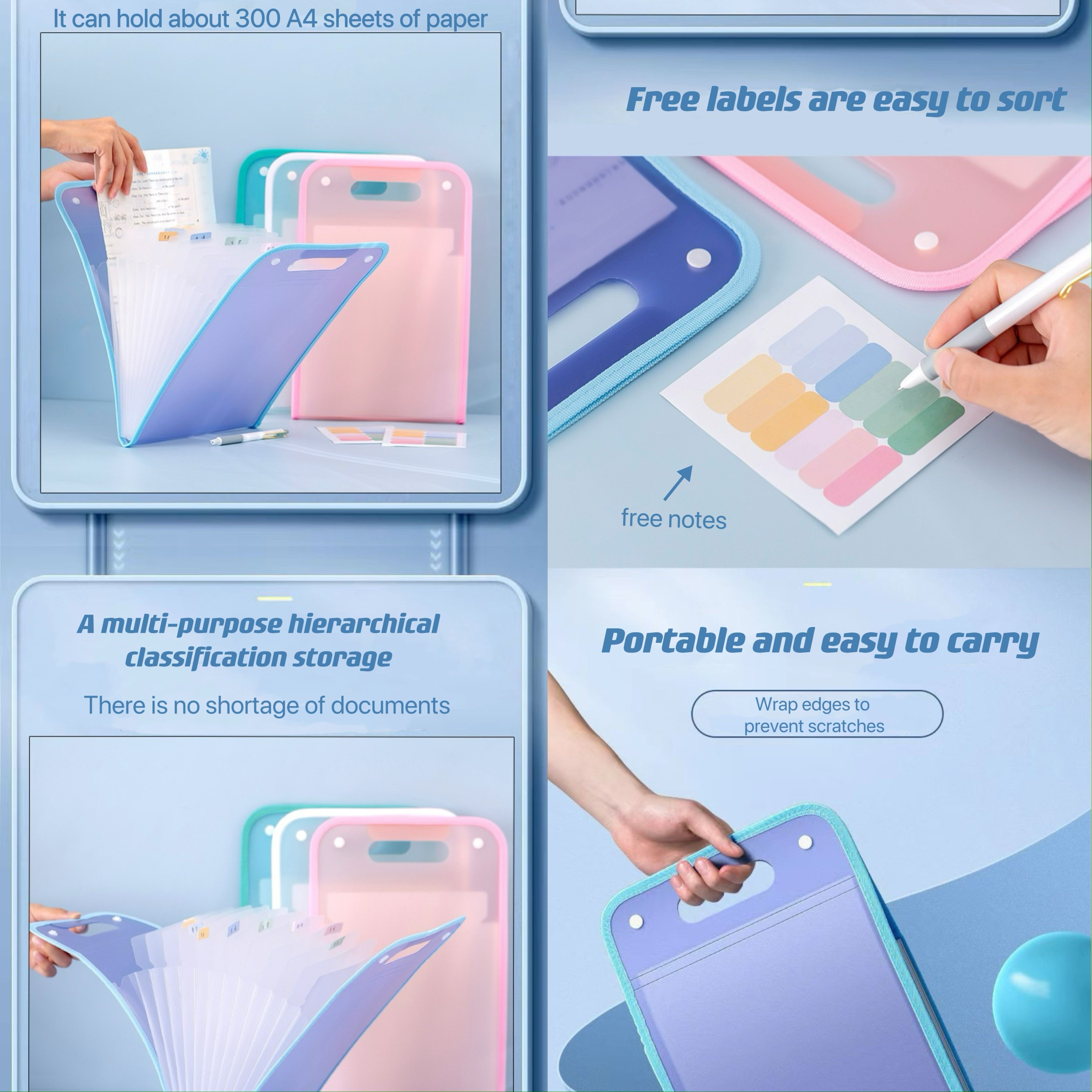 A4 Folder Organizer Expanding File Folder Organizer Clear Book Test ...