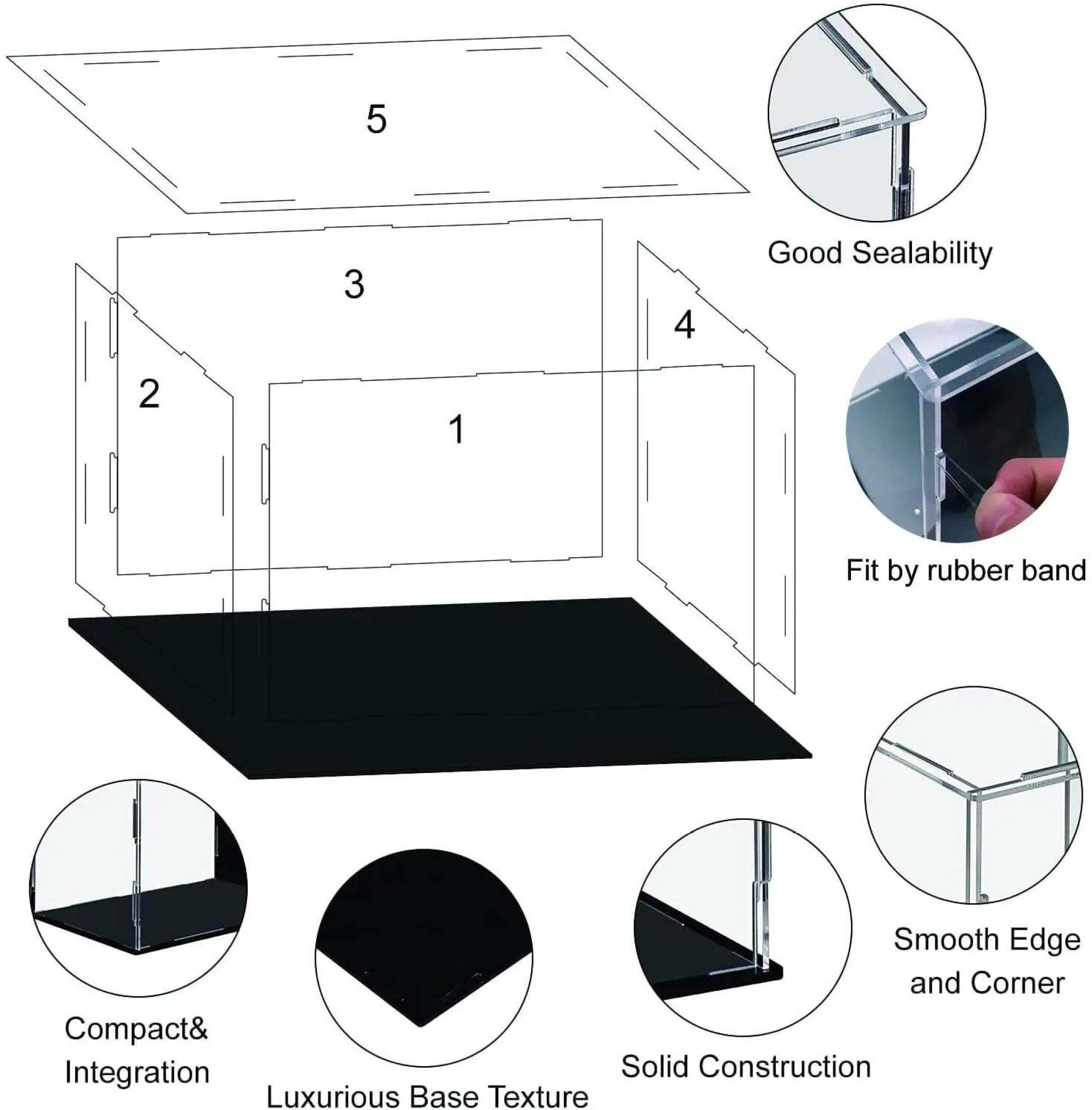 Transparent Acrylic Toy Display Case Stackable Magnetic acrylic box ...