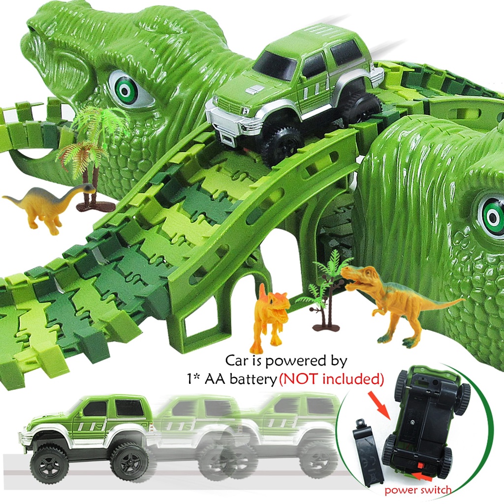 Dinosaur DIY Electric Toy Train Rail Car Set Puzzle Rail Train Toy 3D ...