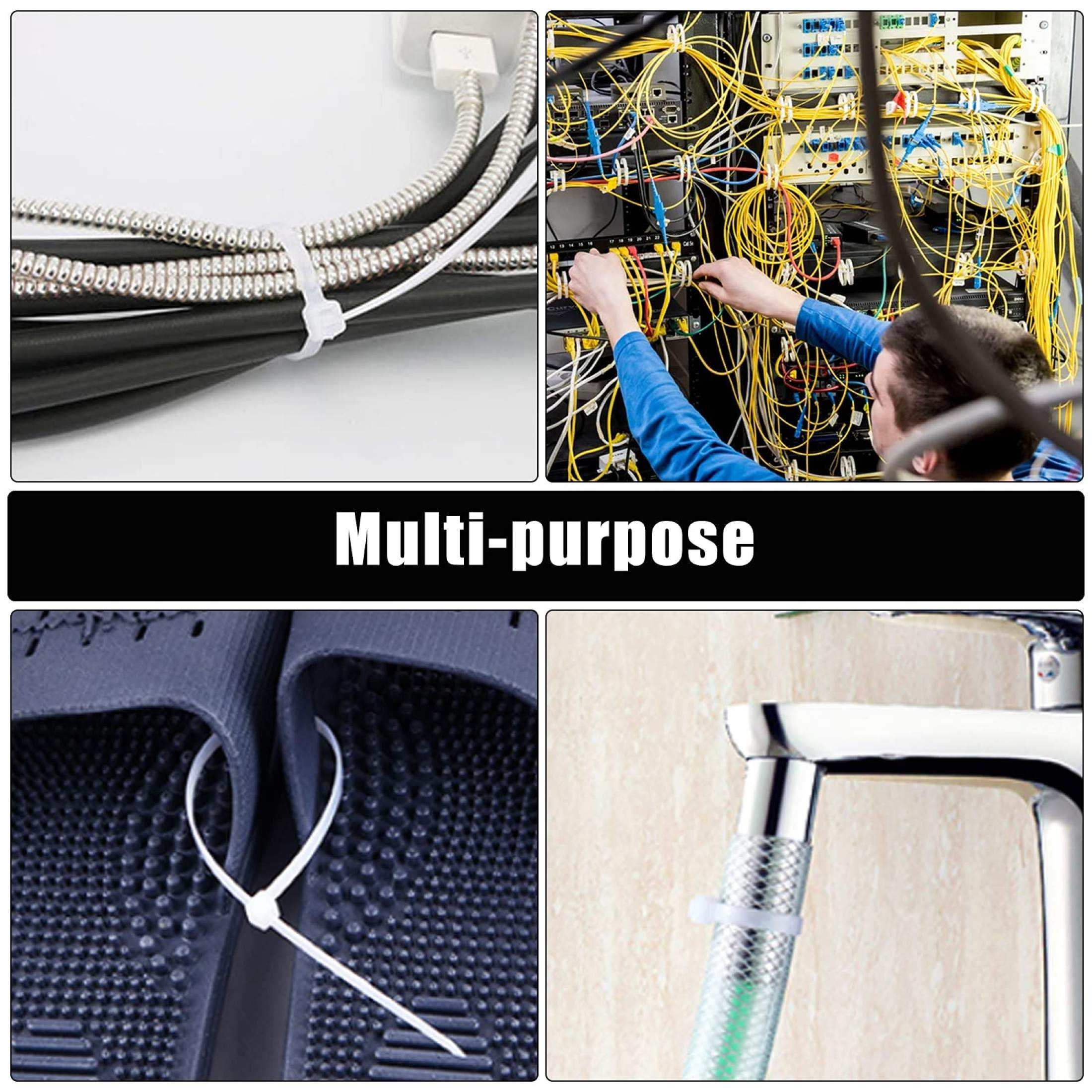 100pcs Nylon Cable Tie Multipurpose Cable Strap Self Locking Zip Ties ...