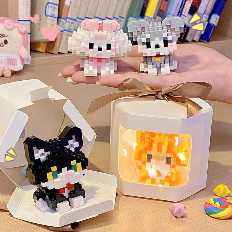【DUZ】Cute Zoo Building Blocks Small Particle Assembled Puzzle Toy Corgi ...