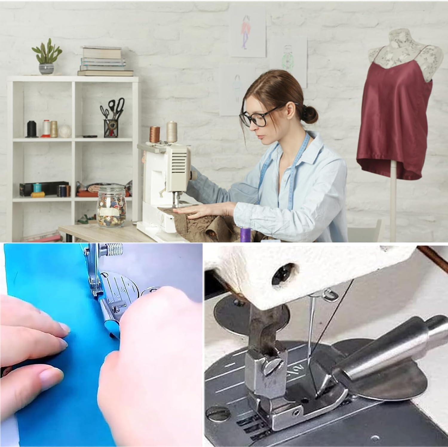 3-10mm Sewing Machine Rolled Hemmer Universal Sewing Machine Presser ...