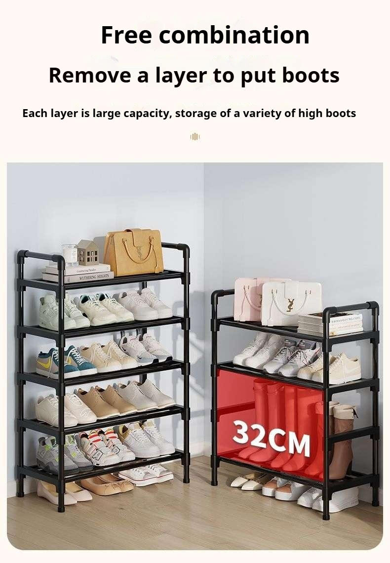 7 Layer Shoe Rack Stainless Steel Simple Shoe Rack Student Dormitory ...