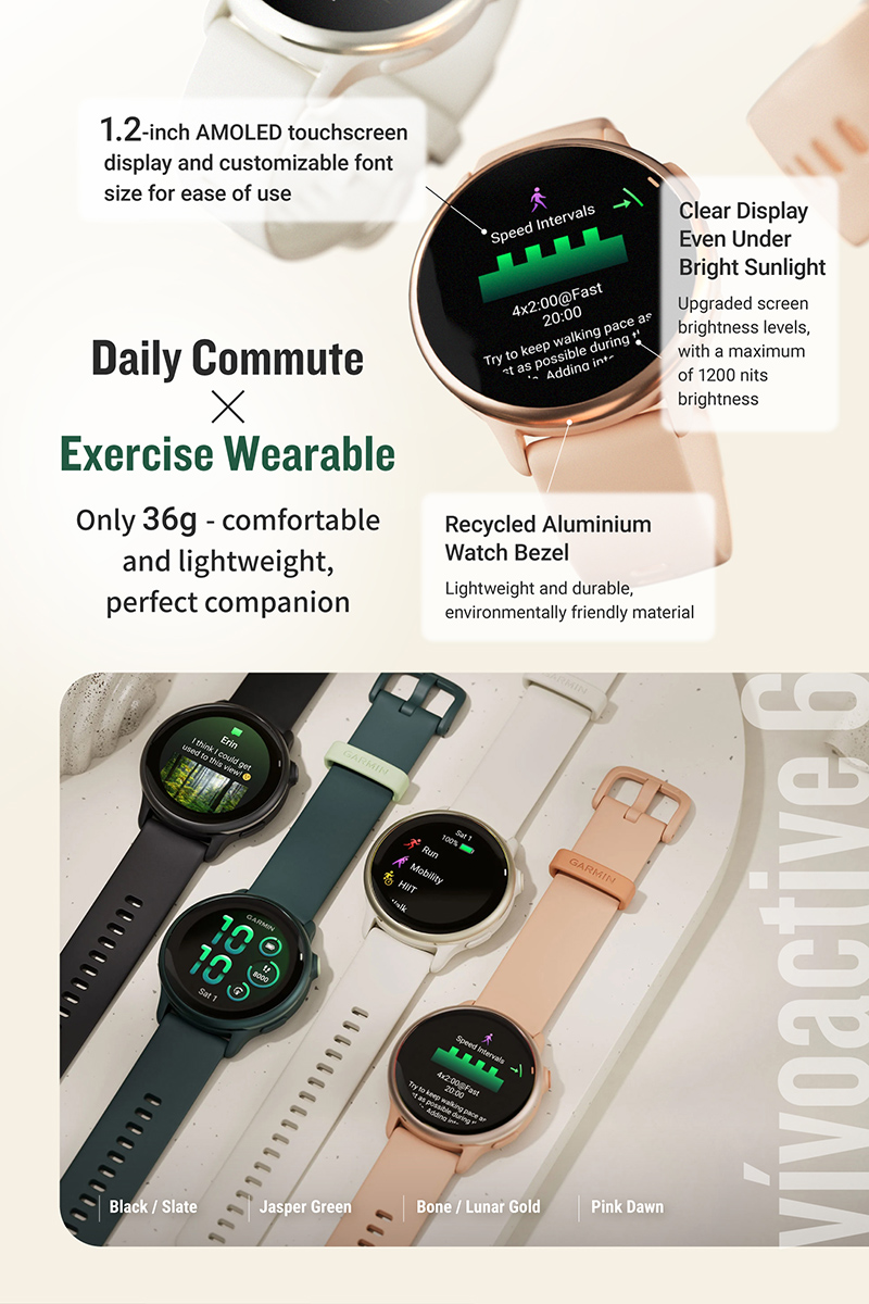 Garmin vívoactive 6, Wellness Basic GPS WiFi Smartwatch | Shopee ...