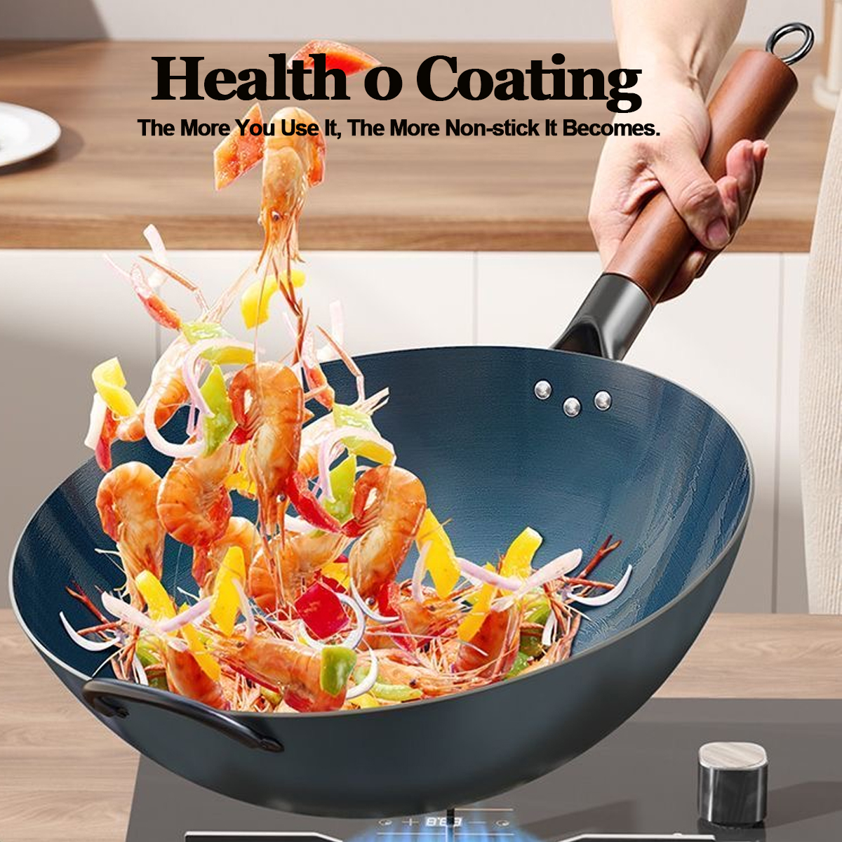 Kitchen Black Stainless Steel Non Stick Carbon Steel Pot Gas Stove ...