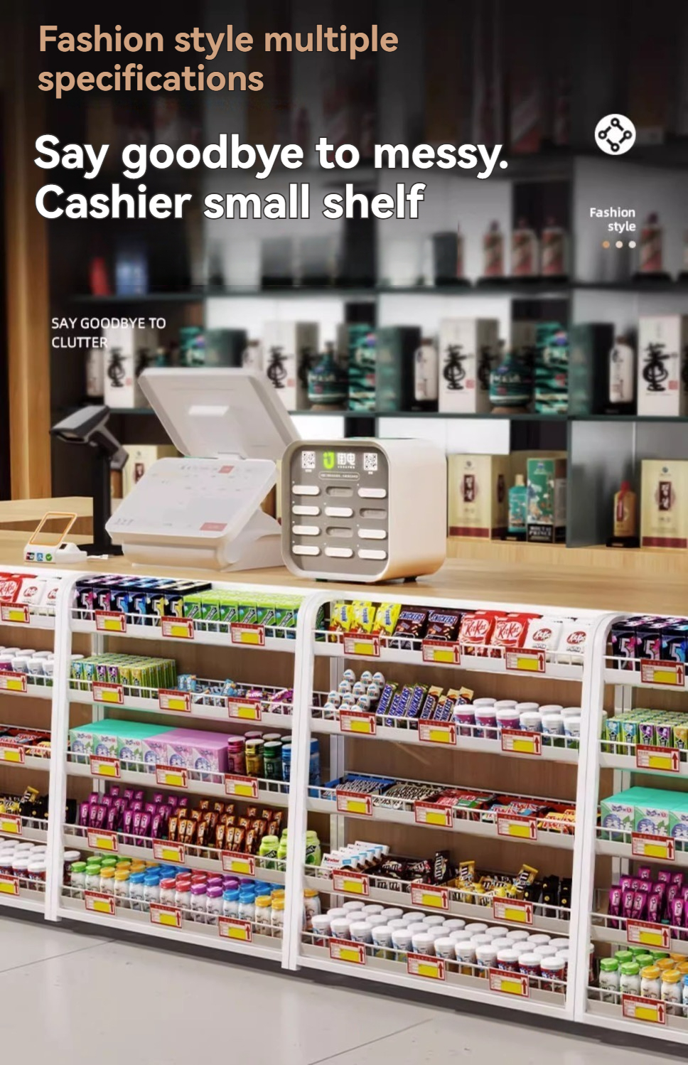 【COD】 Supermarket cashier convenience store display rack free ...