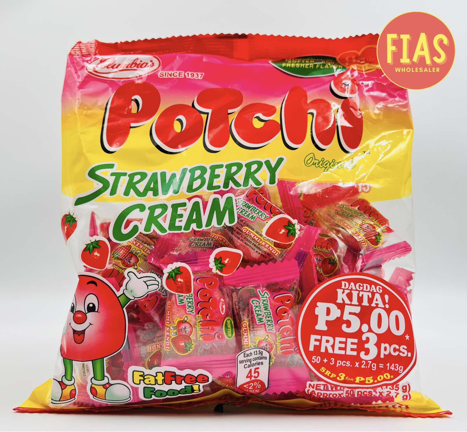 50 pcs Potchi Strawberry Cream Candy | Shopee Philippines
