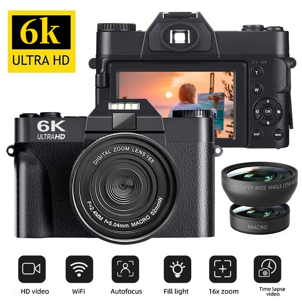 Digital Camera 56MP Camera/Video 6K Video Tape Auto Focus 16X Digital ...
