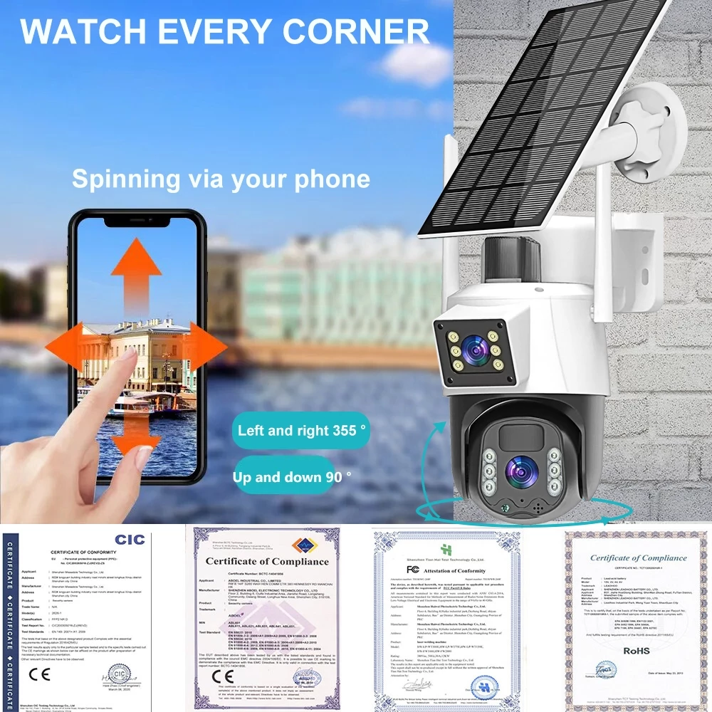 Expose Solar CCTV Camera Outdoor With WiFi Muilt Lens 4G CCTV No WiFi ...