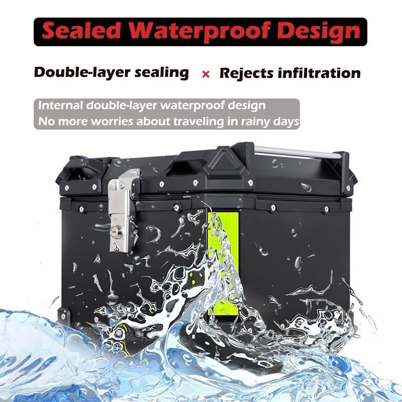 45L Motorcycle Top Box Motorcycle Trunk Luggage storage box Large ...